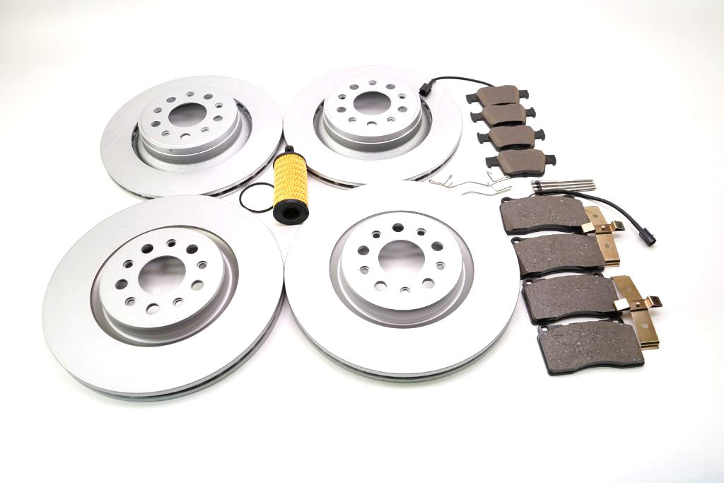 Maserati Ghibli Base brake pads rotors service kit + oil filter 800