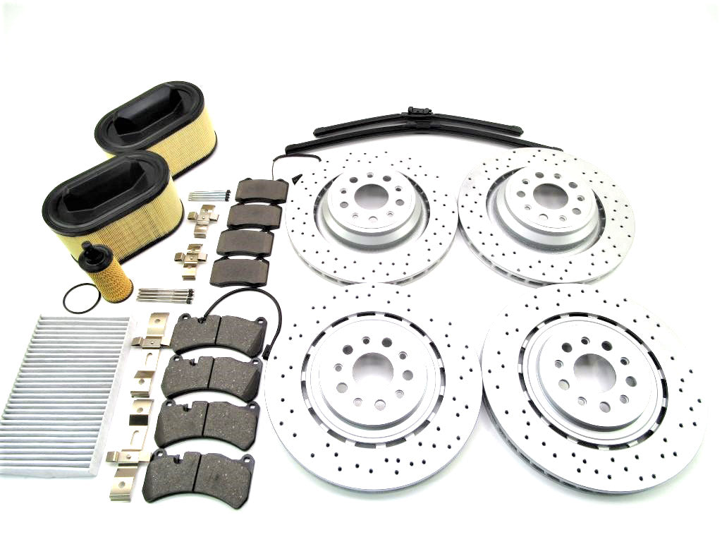 Maserati Ghibli Quattroporte brake pads rotors filters service kit 858