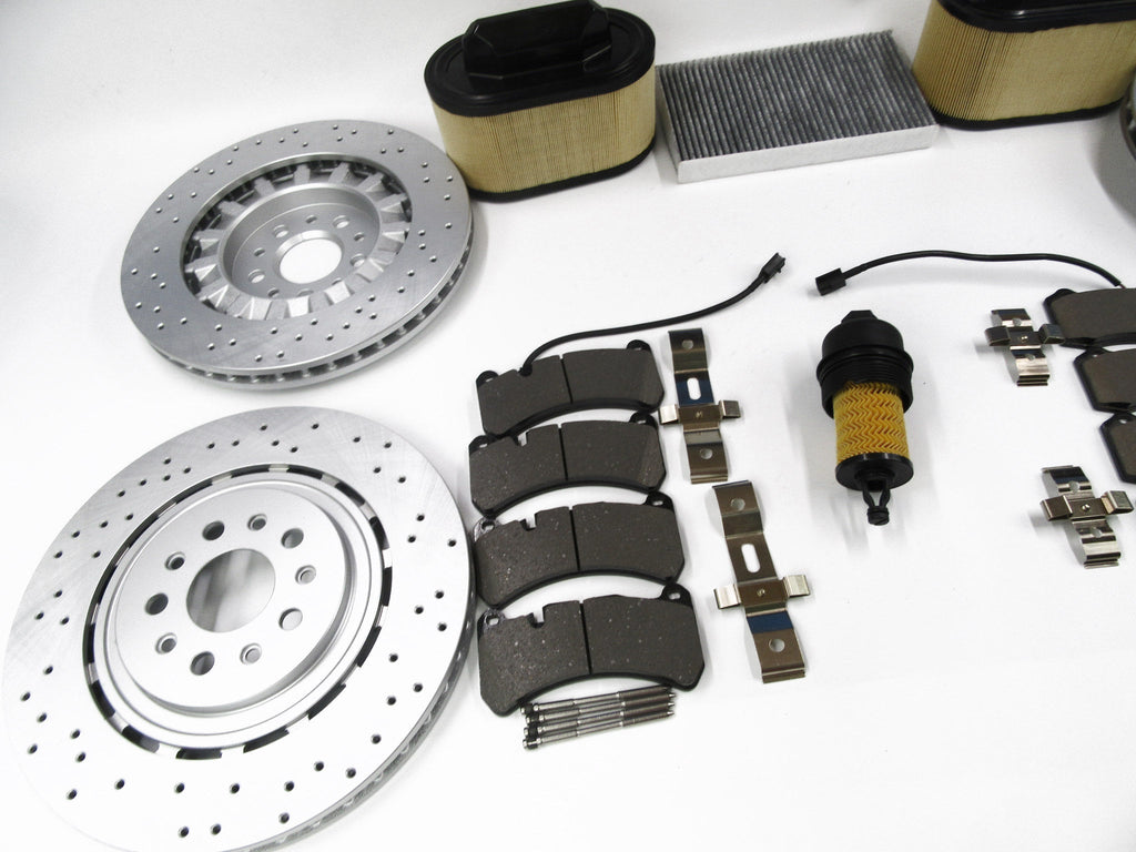 Maserati Ghibli Quattroporte brake pads rotors filters service kit #338