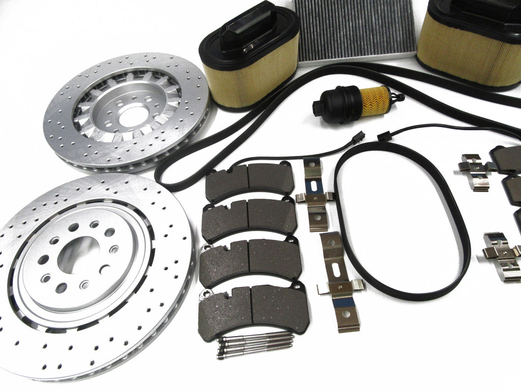 Maserati Ghibli Quattroporte brake pads rotors filters belts service kit 333