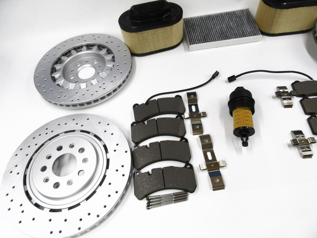 Maserati Ghibli Quattroporte brake pads rotors filters service kit 338