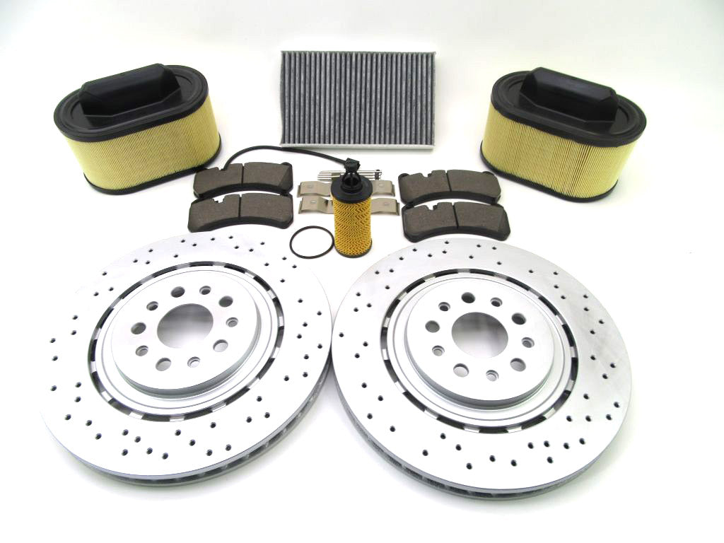 Maserati Ghibli Quattroporte front brake pads rotors filters service kit 870