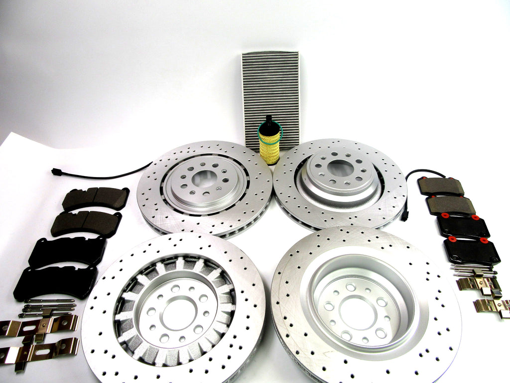 Maserati Ghibli Quattroporte  front rear brake pads rotors cabin & oil filter 520