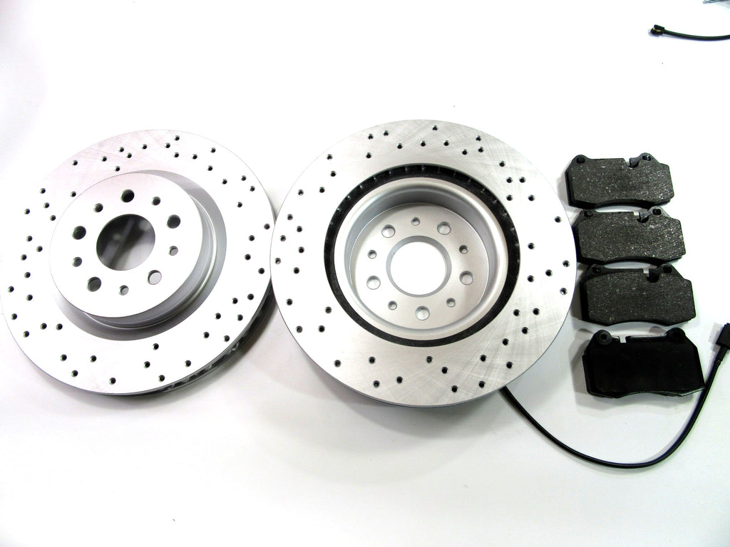 Maserati Quattroporte front brake pads & drilled rotors 256