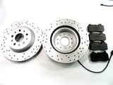 Maserati Quattroporte front brake pads & drilled rotors set TopEuro #256