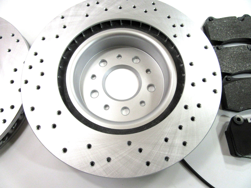 Maserati Quattroporte front brake pads & drilled rotors 256