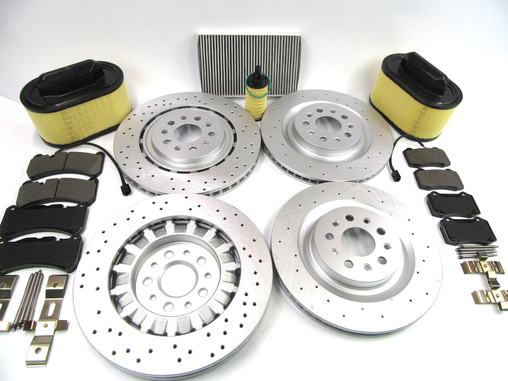 Maserati Ghibli front & rear brake pads rotors air cabin oil filter 528