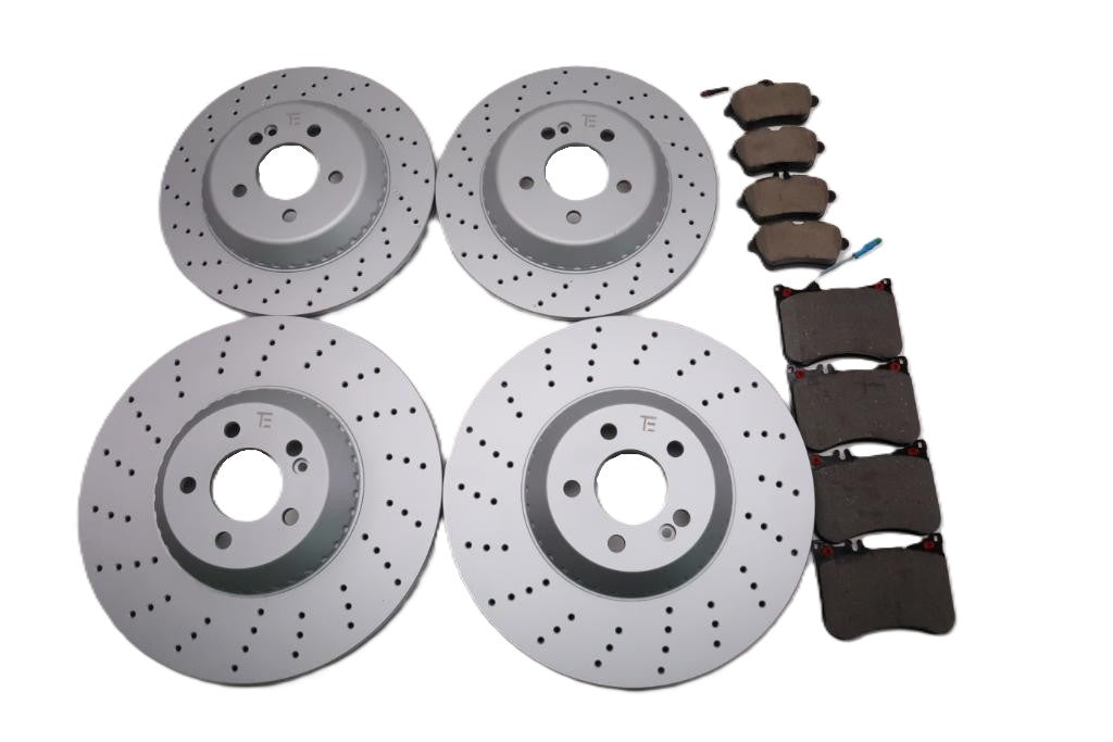 Mercedes S Class S550 S560 S450 front and rear brake pads & rotors TopEuro #2713