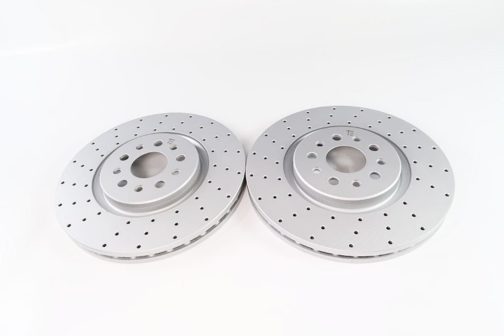 Maserati Levante rear drilled brake disc rotors upgrade TopEuro #1225