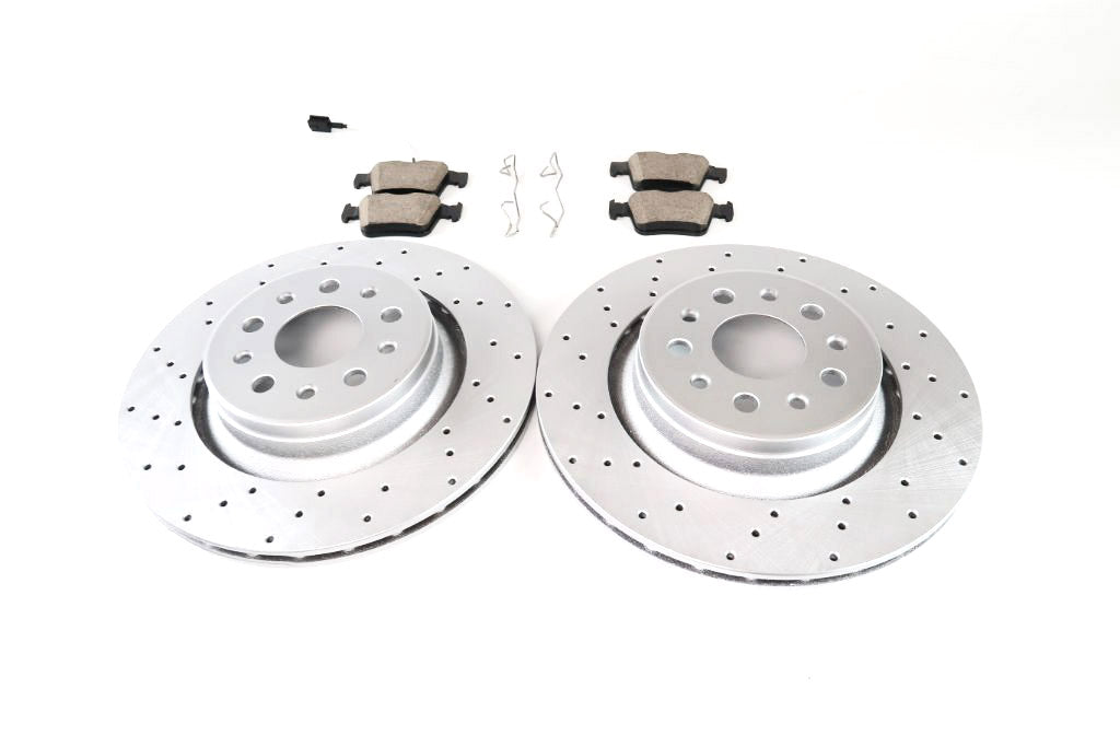 Maserati Ghibli Base rear brake pads & drilled upgrated rotors #1435