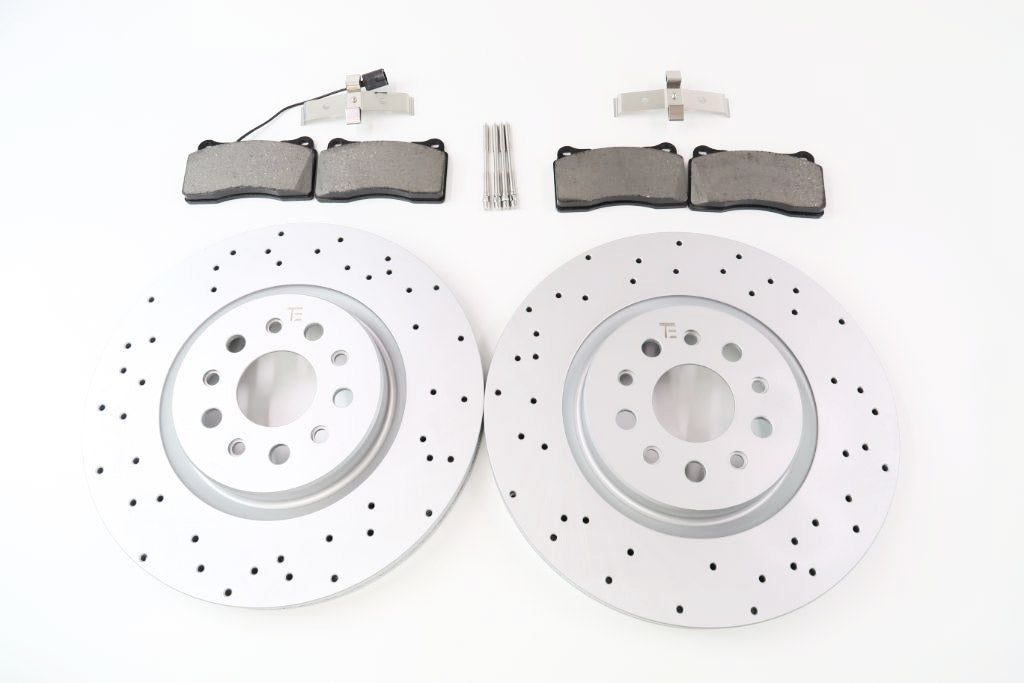 Maserati Ghibli Base front brake pads & drilled upgraded rotors #1301