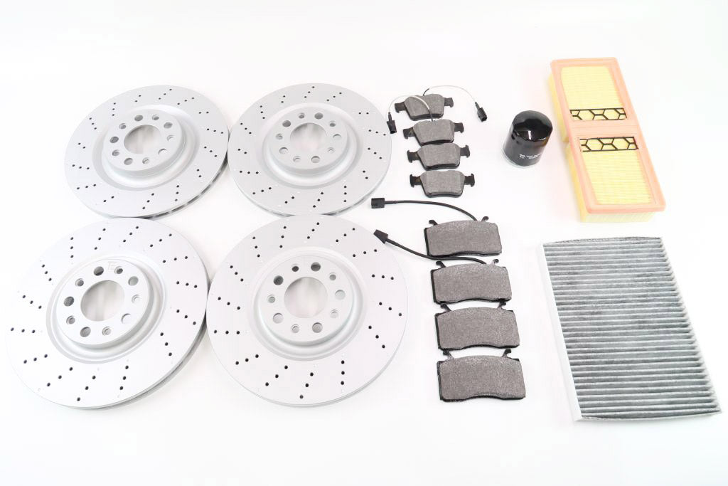 Alfa Romeo Giulia filters & front rear brake pads rotors drilled upgrade  #1303