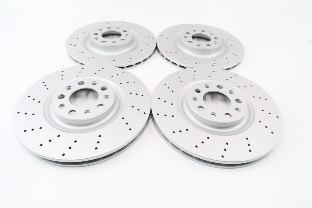 Alfa Romeo Stelvio front & rear brake rotors drilled upgrade TopEuro #1311