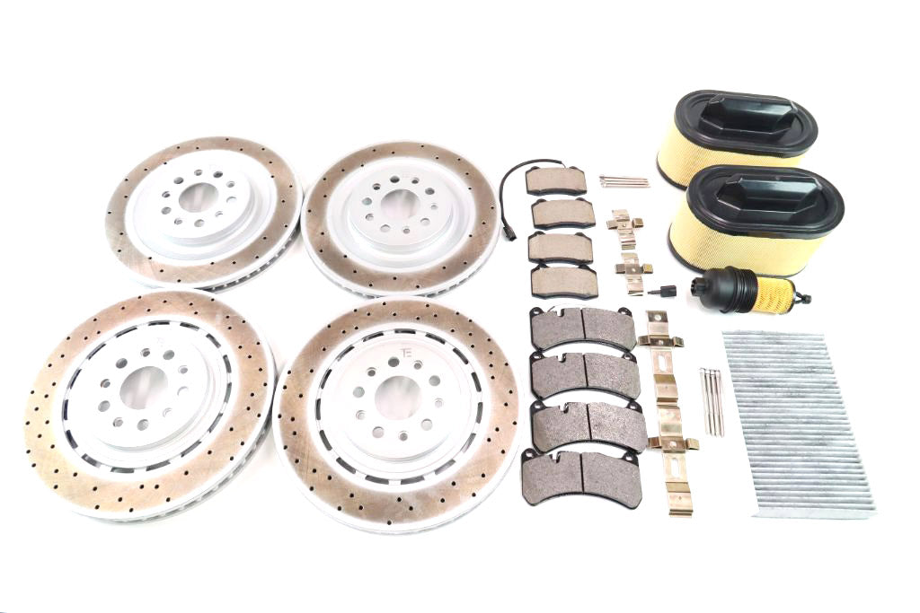 Maserati Ghibli Quattroporte front rear brake pads rotors filters set 17-22 #1314