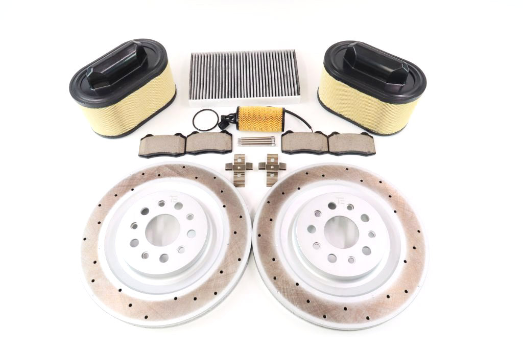 Maserati Ghibli Quattroporte rear brake pads rotors + filters 17-22 #1325