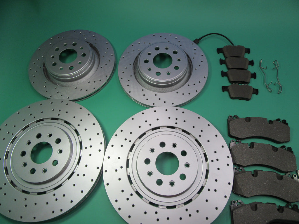 Maserati Levante front rear brake pads low dust & drilled rotors