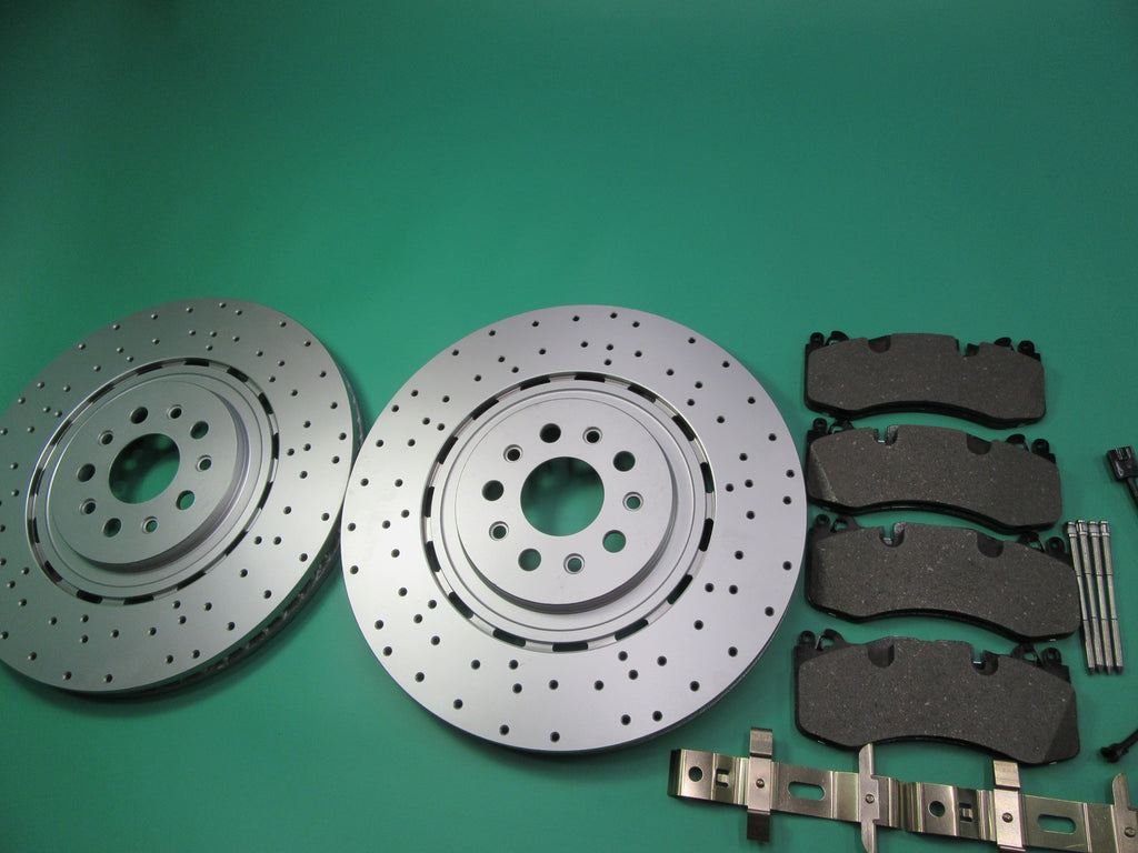 Maserati Levante front rear brake pads low dust & drilled rotors