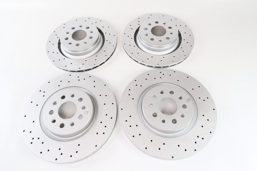 Maserati Ghibli Base front and rear drilled upgrated rotors 1434