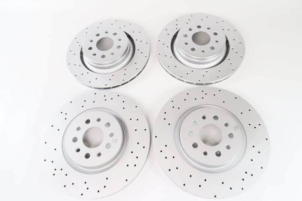 Maserati Ghibli Base front and rear drilled upgrated rotors 1434