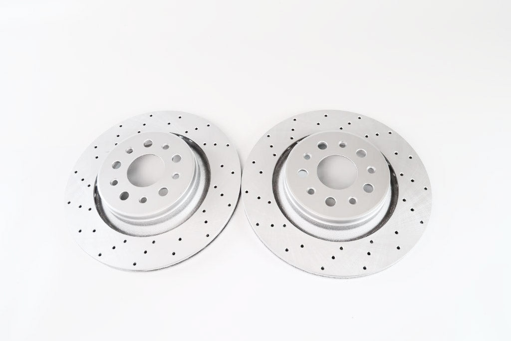 Maserati Ghibli Base rear brake pads & drilled upgrated rotors #1435